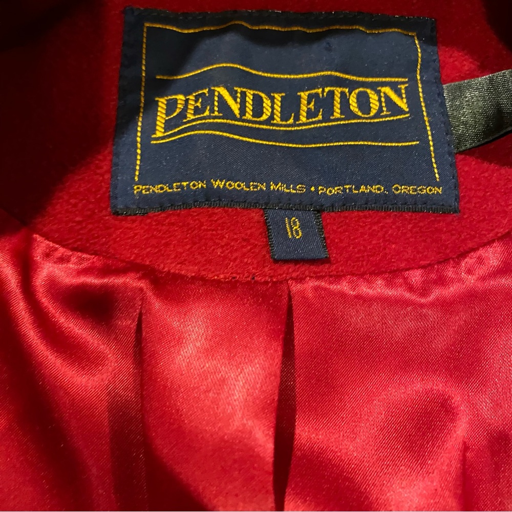 Pendleton Coat Women’s 18 Red Cashmere Blend Overcoat Single Breasted Button Dn. - Picture 6 of 10